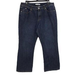 Chico's Jeans Platinum Radiant High Rise Straight Leg  Dark‎ Wash Sz 2.5 = 14